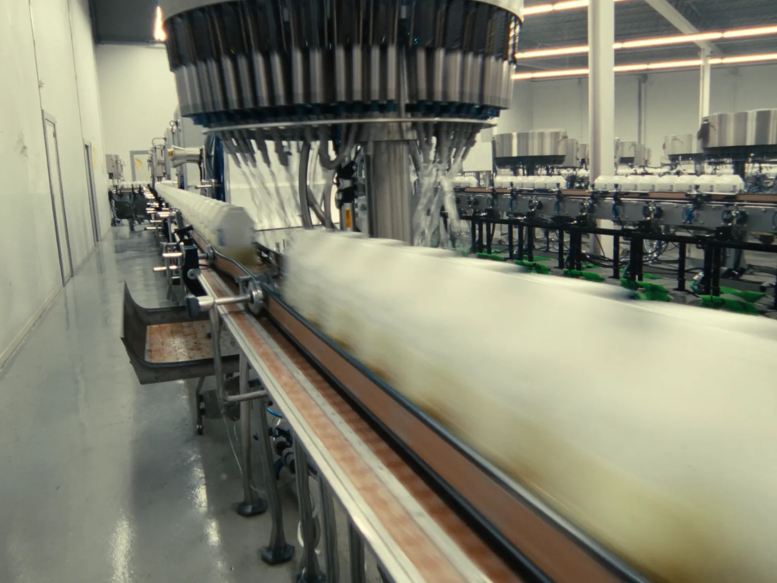 A filling line running at full speed